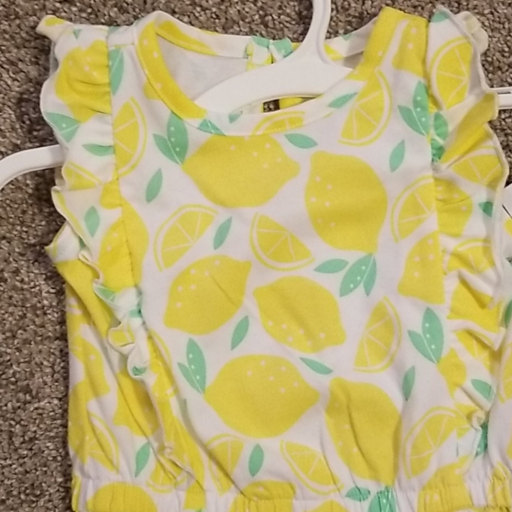 Carter's Girls 9M Lemon Ruffled Romper - Picture 3 of 5